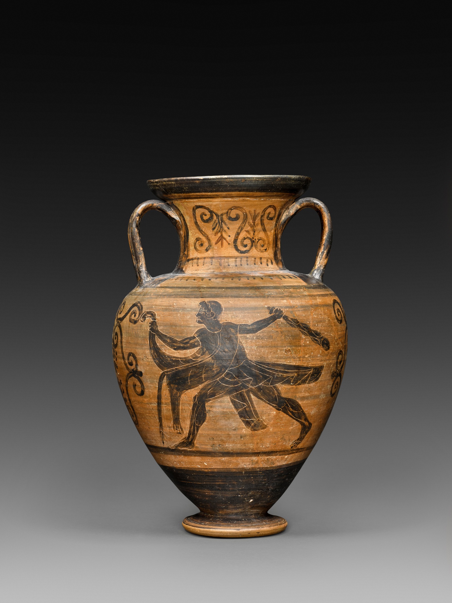 Unknown — An Etruscan Black-figured Amphora, attributed to the Workshop of the Micali Painter, late 6th/early 5th Century B.C.