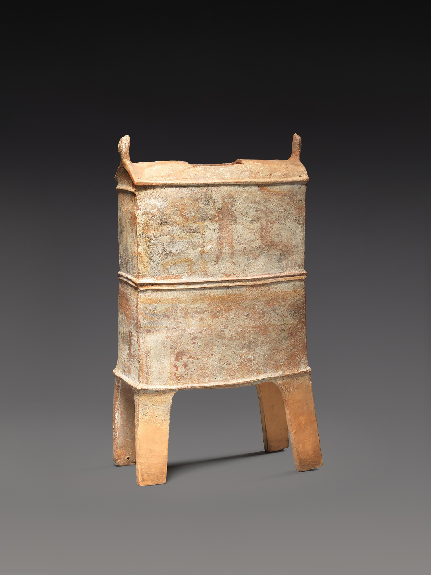 Unknown — A Polychrome Terracotta Cinerary Urn or Larnax, circa 3rd Century B.C.