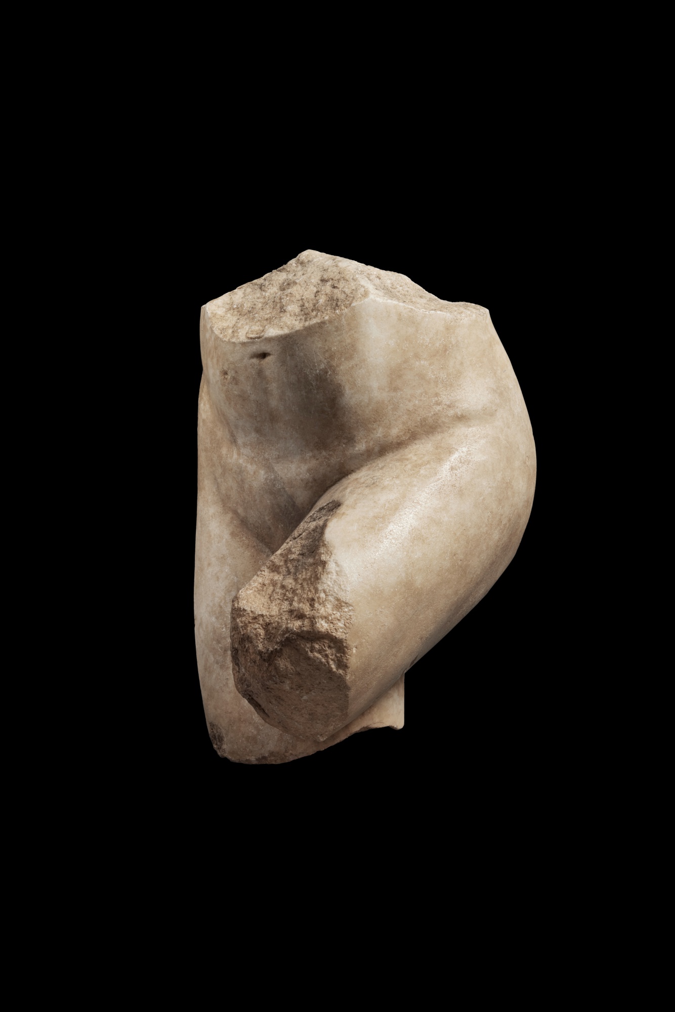A Fragmentary Roman Marble Torso of Aphrodite Untying her Sandal, circa 2nd Century A.D. — A Fragmentary Roman Marble Torso of Aphrodite Untying her Sandal, circa 2nd Century A.D.
