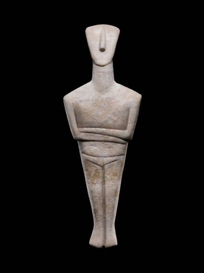 A Cycladic Marble Figure of a Goddess, circa 2600-2200 B.C.