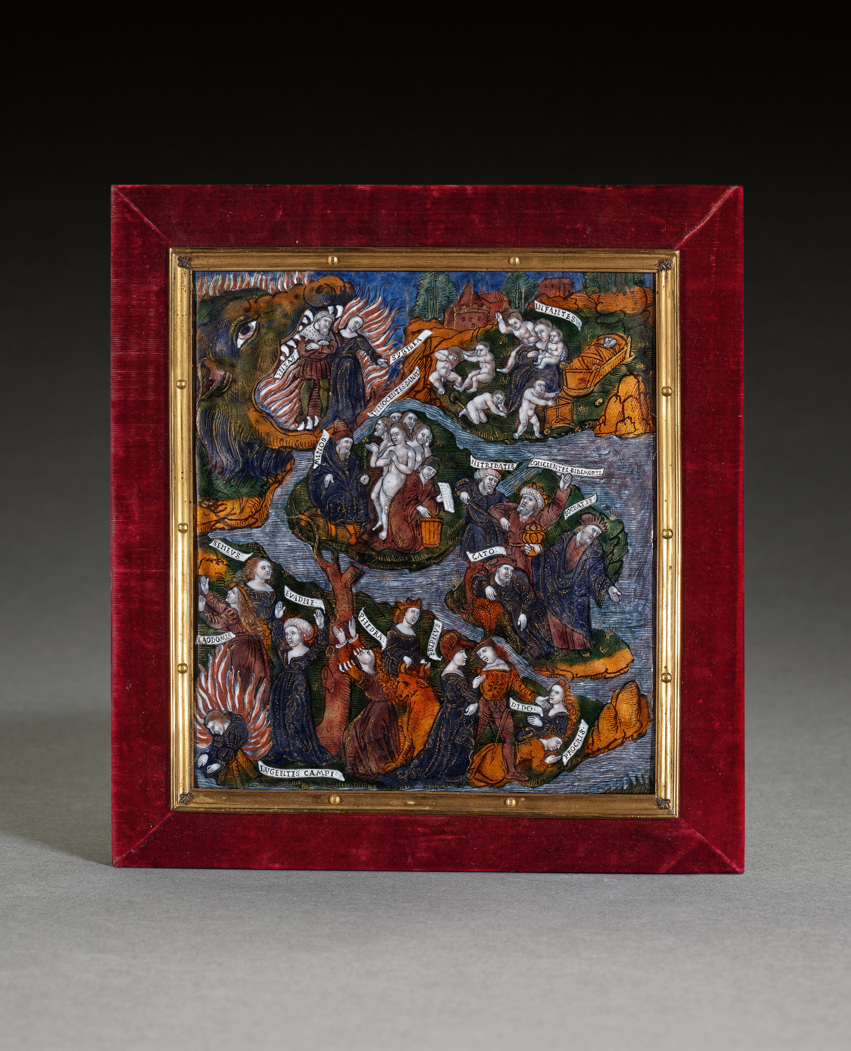 Unknown — Plaque with the Descent of Aeneas to the Underworld and the Tribunal of Minos