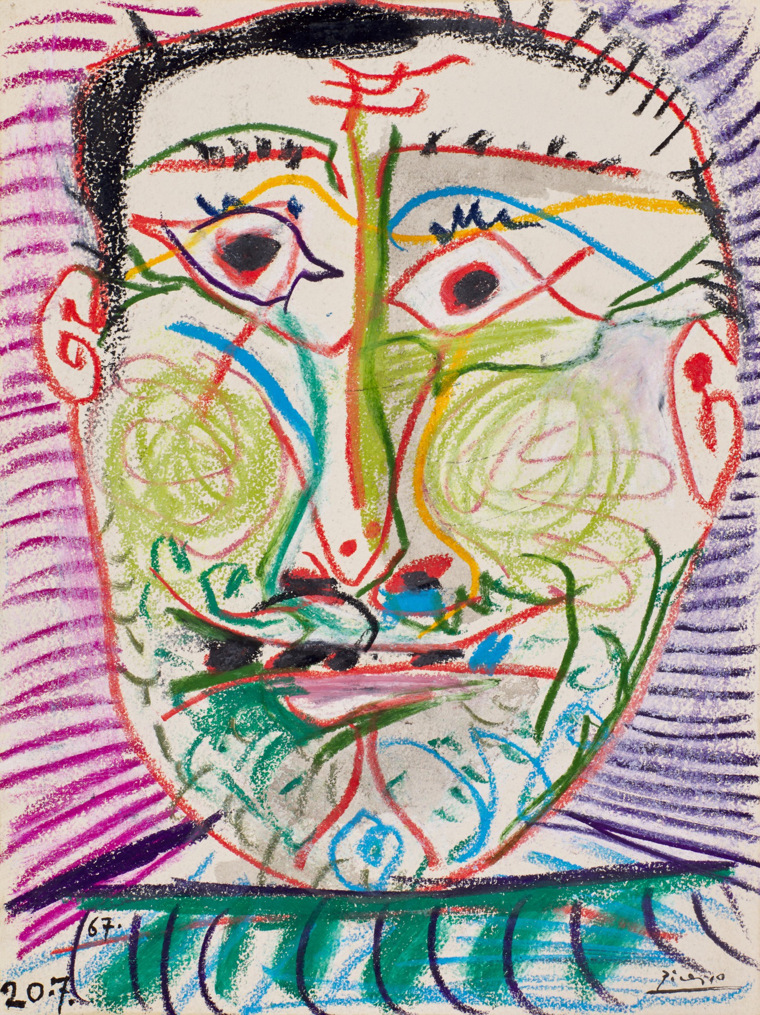 Pablo Picasso — Tête (recto); Tête (verso)