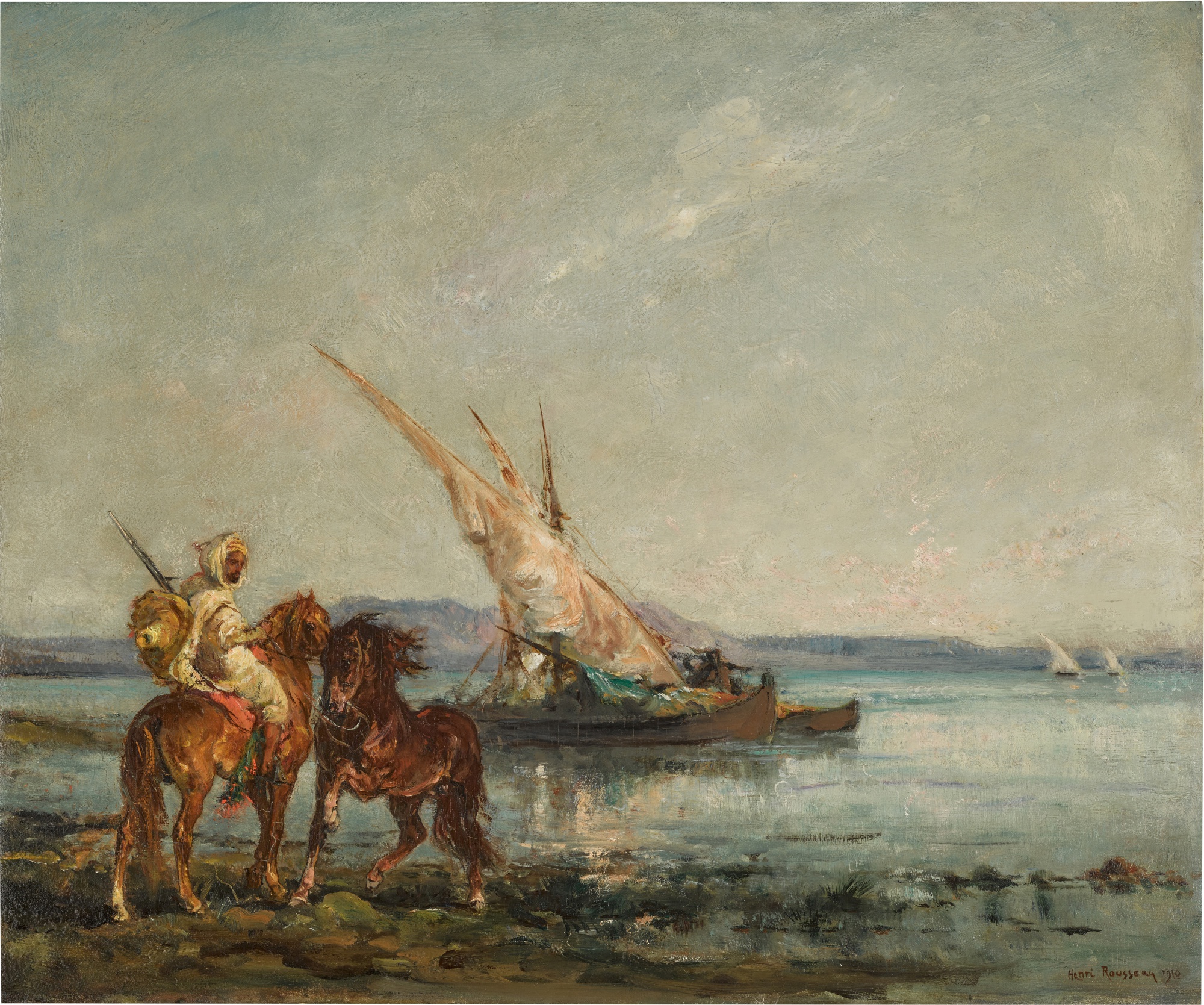 A Hunter and his charge on the shores of the Nile 