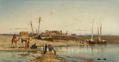 Resting before the Temple of Karnak 