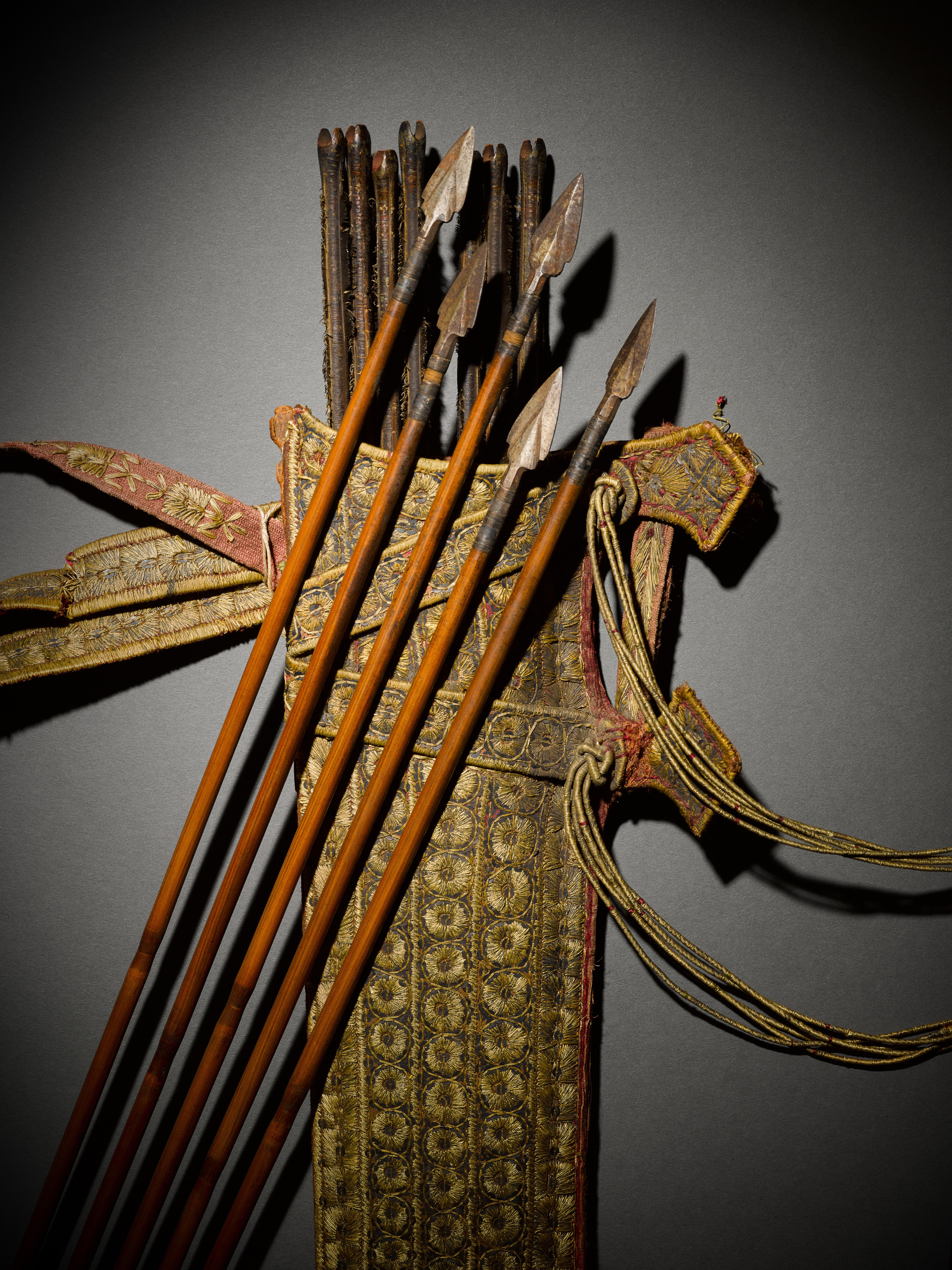 Unknown — A Silk and Silver-Thread Embroidered Quiver with Arrows, India or Persia, 19th Century 