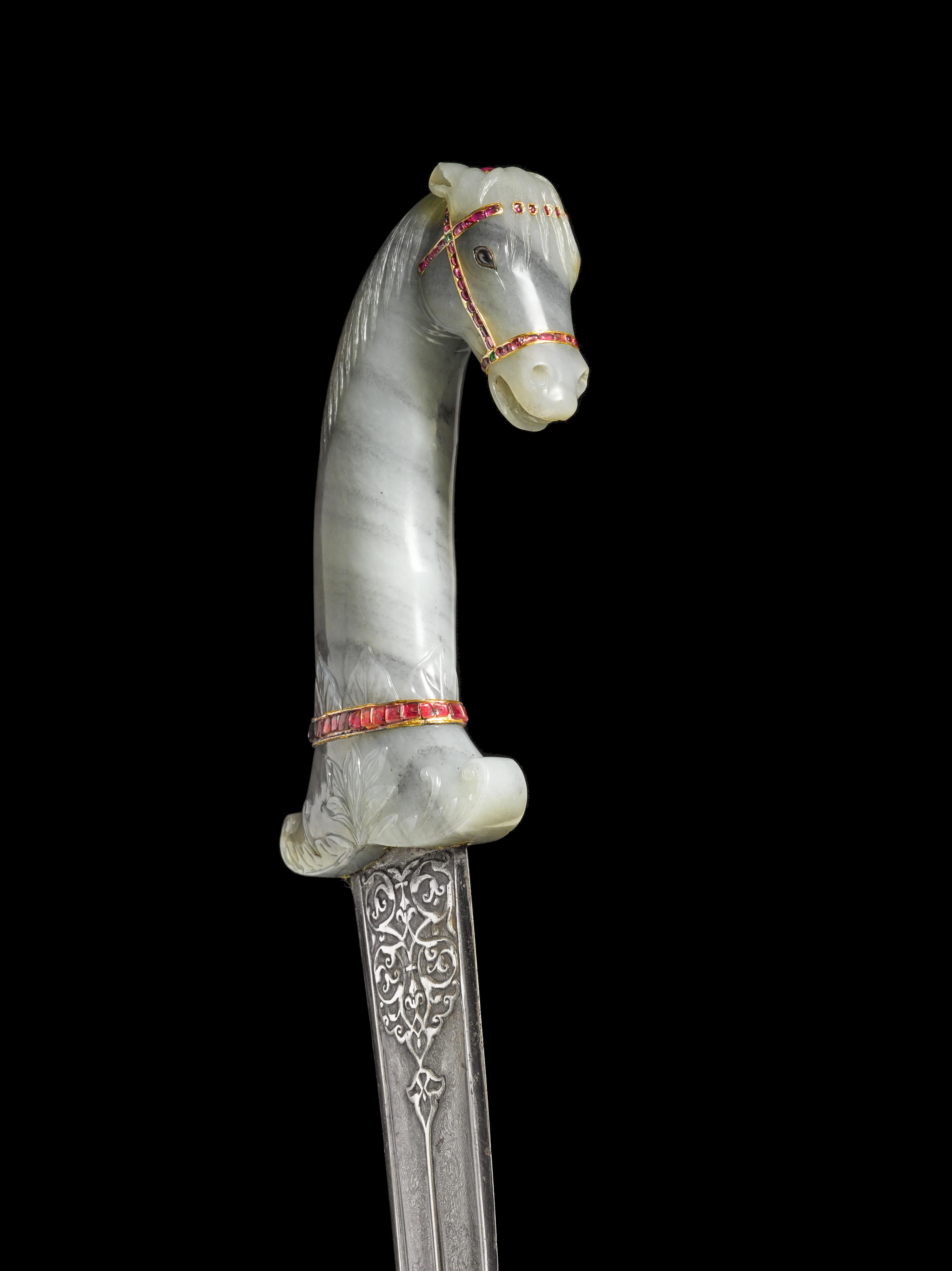 Unknown — A Jade-Hilted Dagger in the form of  Horse, India, late 18th or Early 19th Century