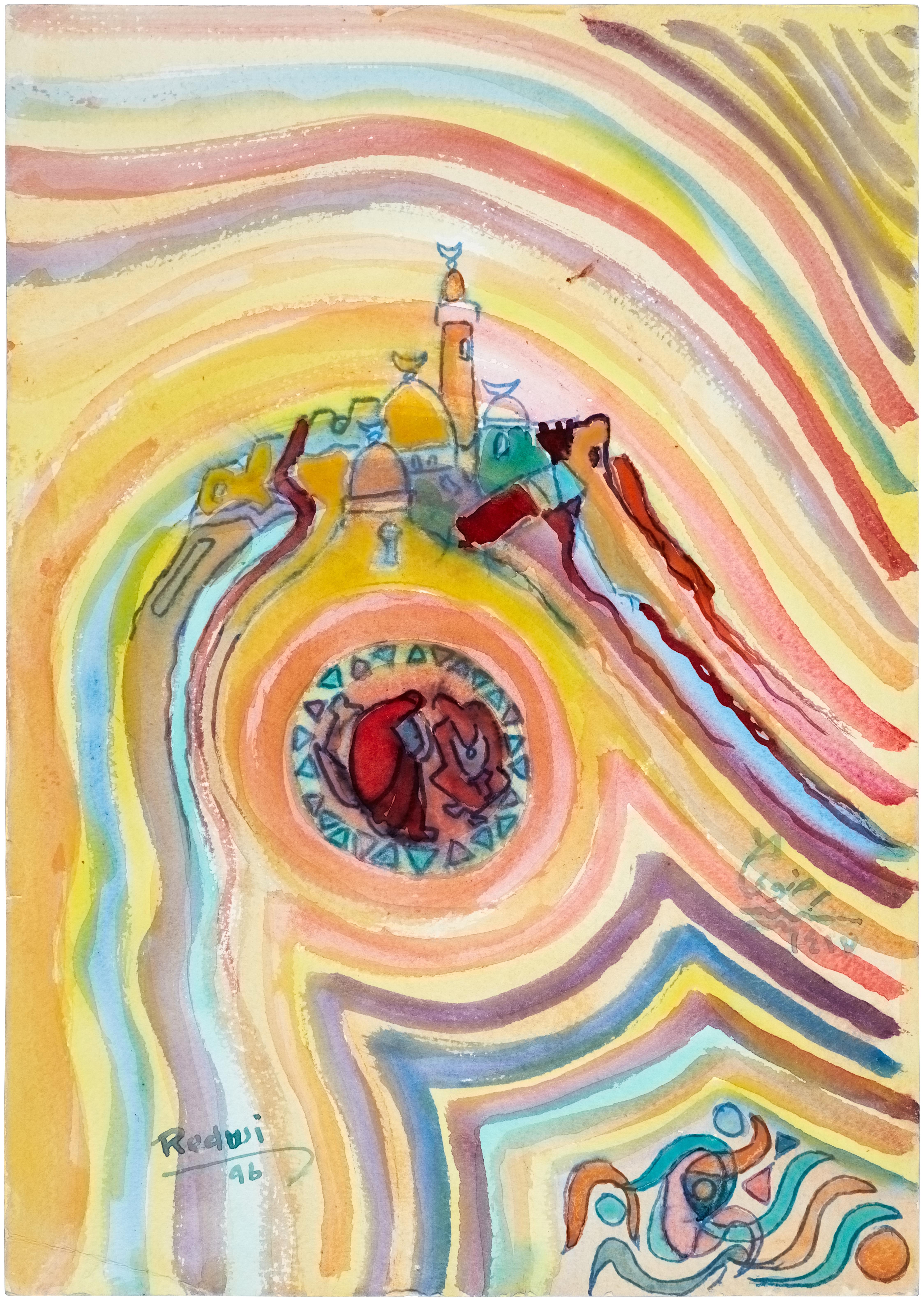  Untitled (Abstract Cityscape and Portrait)