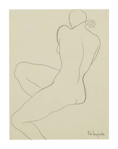 Femme Assise Au Col Roulé (i) & Croquis, Nu Assis (ii): A Pair