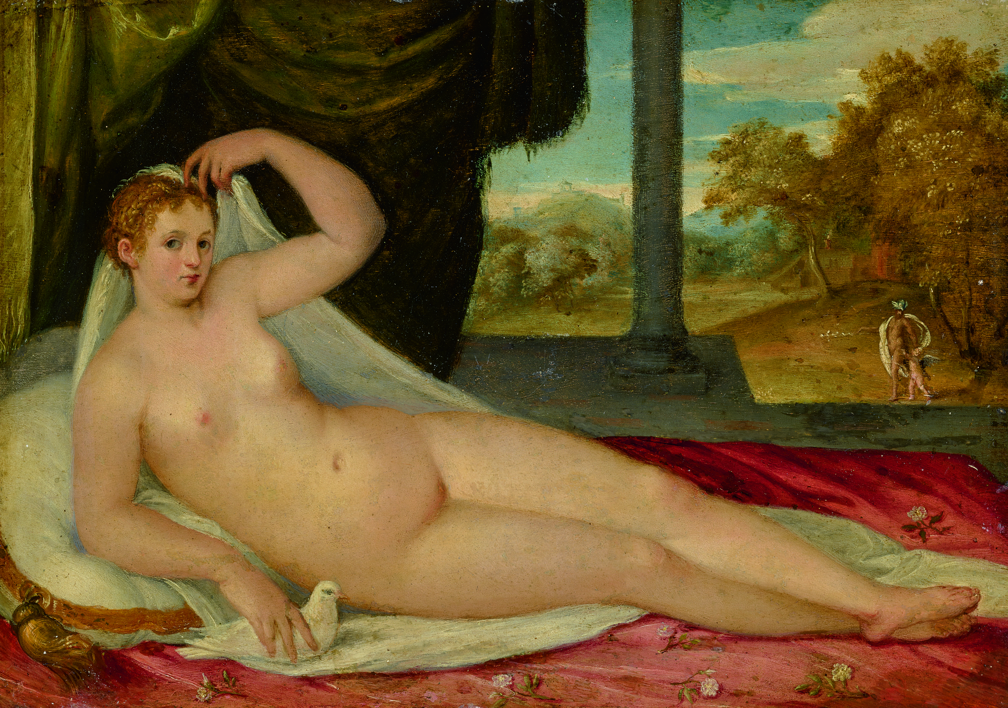 Attributed To Lambert Sustris — Venus With A Landscape In The Background