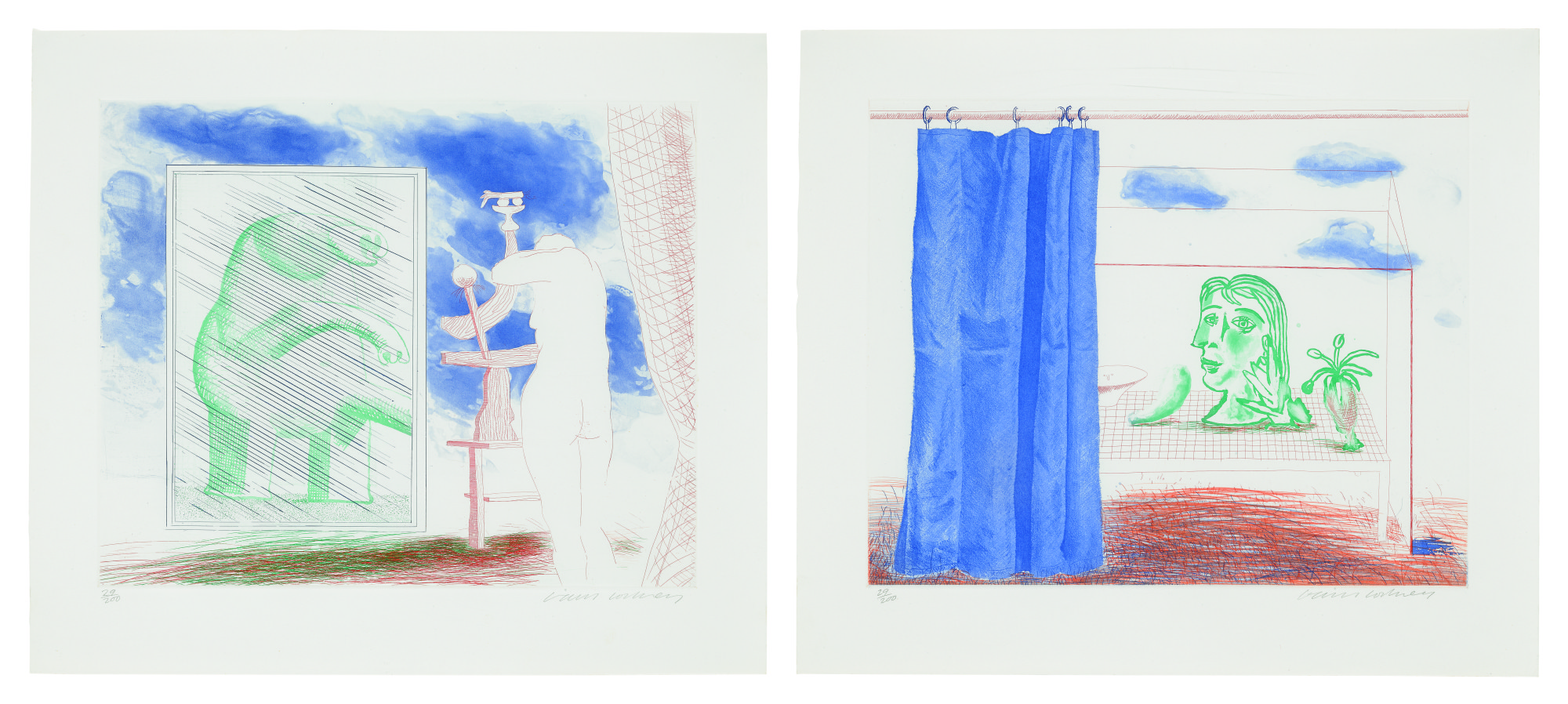 David Hockney — A Picture Of Ourselves; And What Is This Picasso? (scottish Arts Council 210 & 218; Museum Of Contemporary Art, Tokyo 189 & 197)