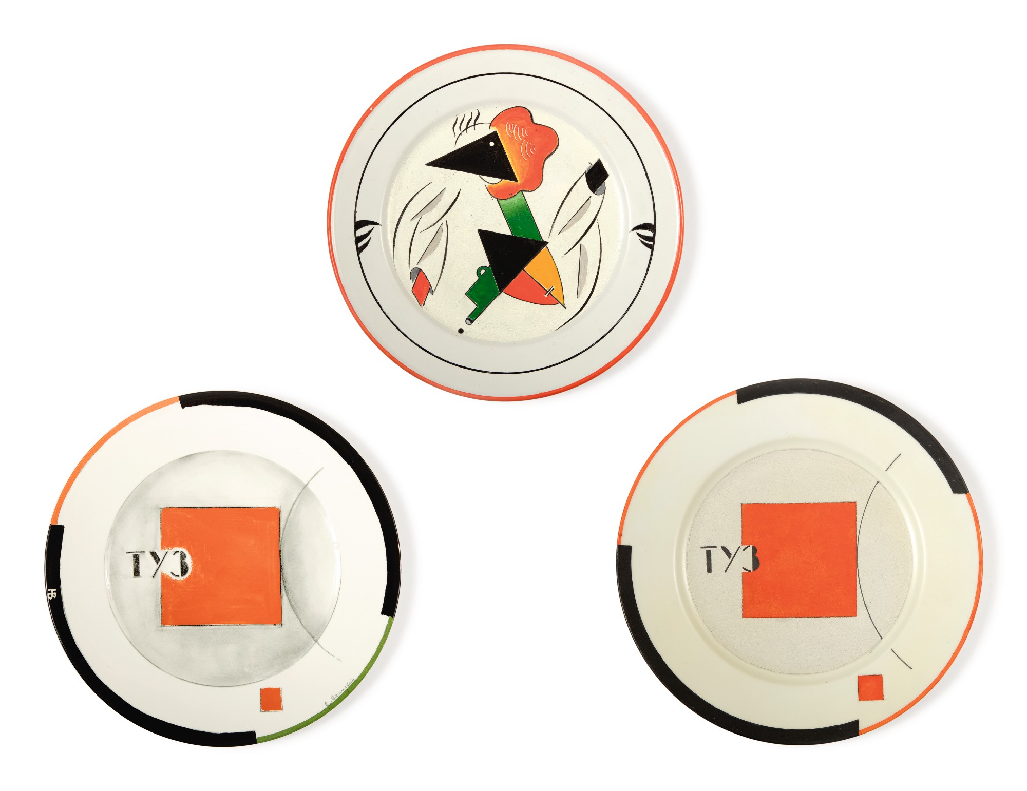 Three Porcelain Plates, Two Of Which Hand-painted [3]