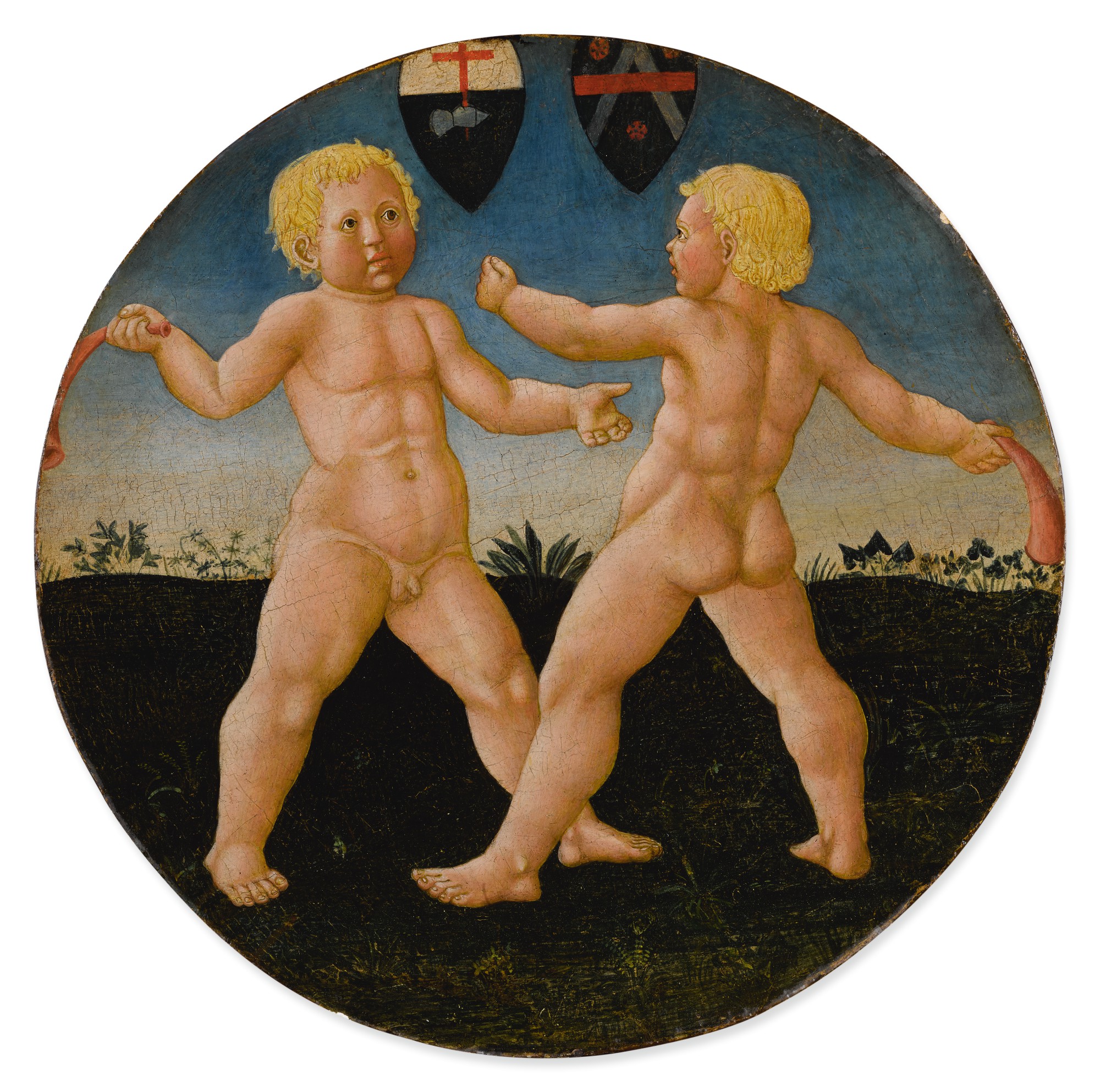 Giovanni Di Ser Giovanni Guidi, called Scheggia — Two Boys At Play, A Desco Da Parto