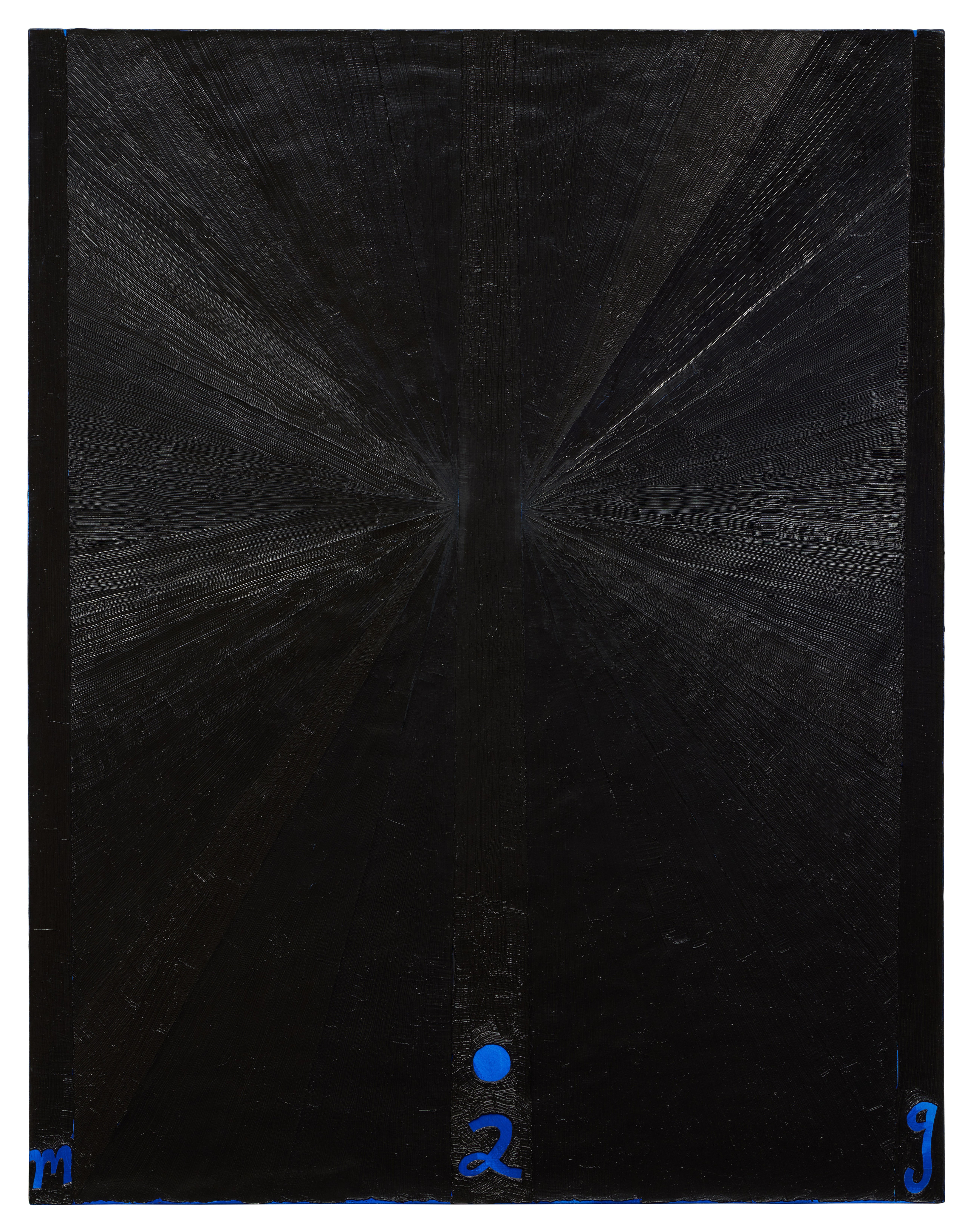 Untitled (Black Butterfly over Blue M02G)