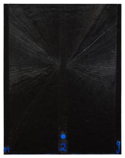 Untitled (Black Butterfly over Blue M02G)