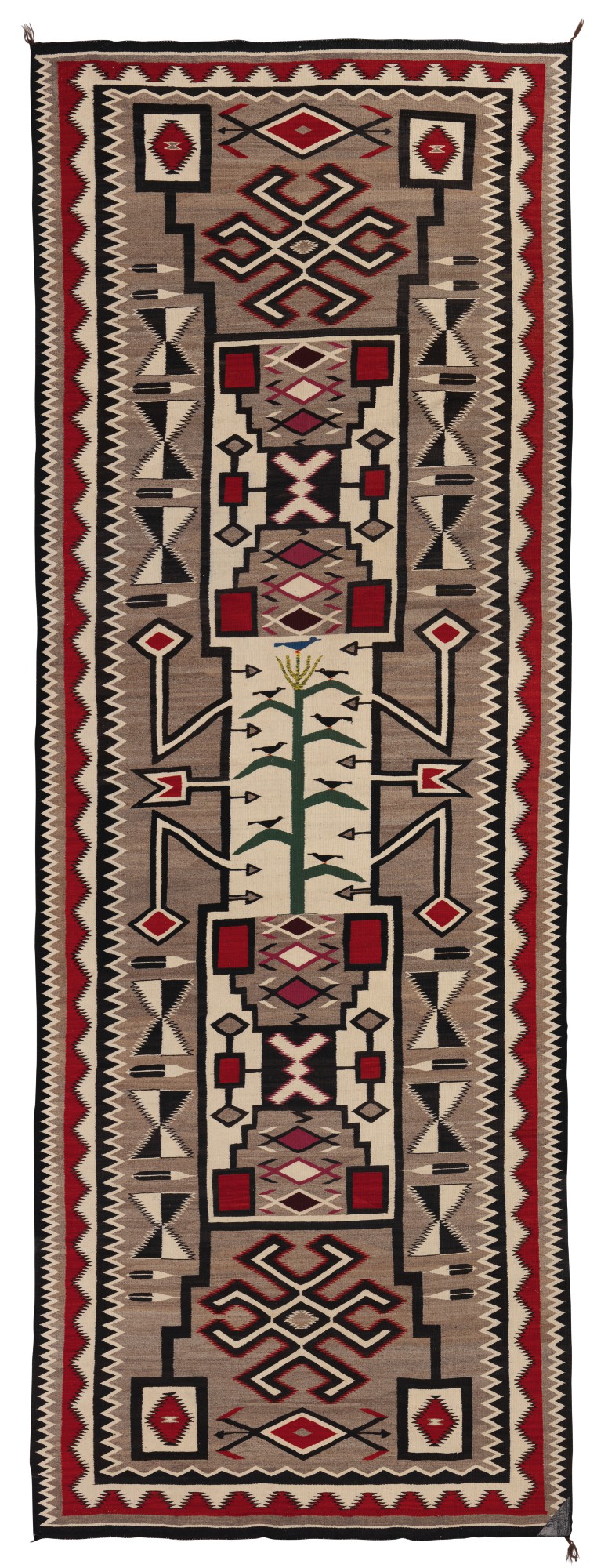 Navajo Runner with Cornstalk Motif — Navajo Runner with Cornstalk Motif