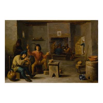 Peasants smoking and drinking in a tavern