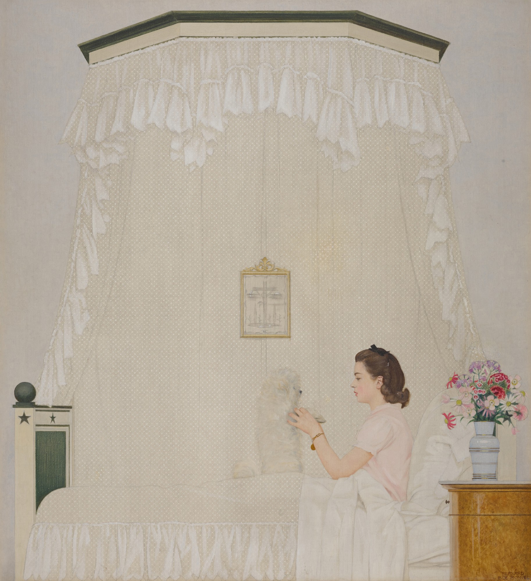 Sylvie et son Chien Champagne