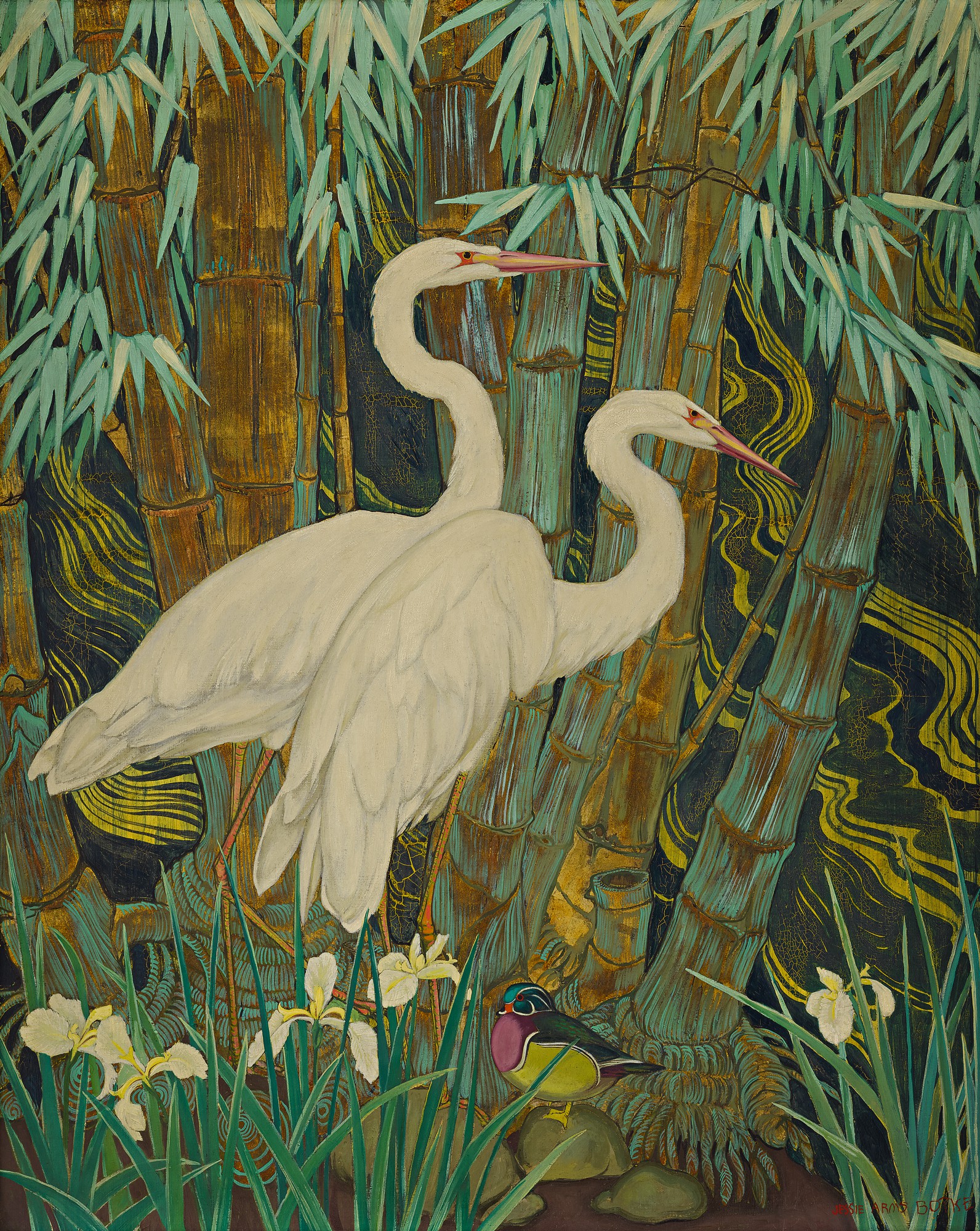 Jessie Arms Botke — Pair of Egrets 