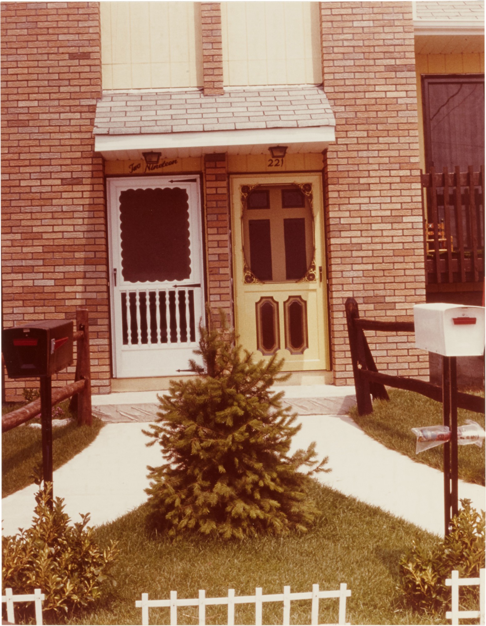 Dan Graham — 'Two Home Homes', Two Doors with Different Colors, Staten Island, New York