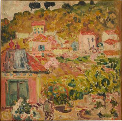 Village aux maisons roses