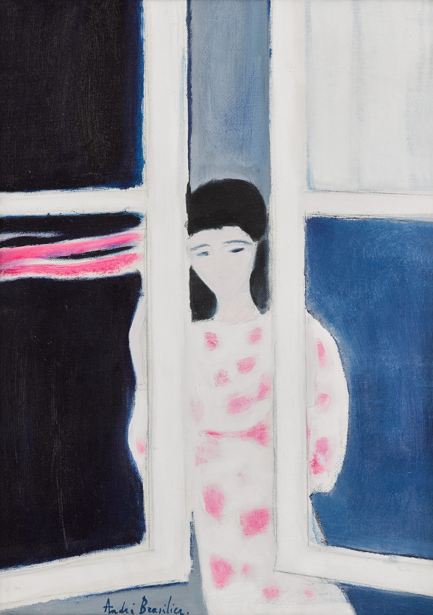 André Brasilier — Fenêtre le soir