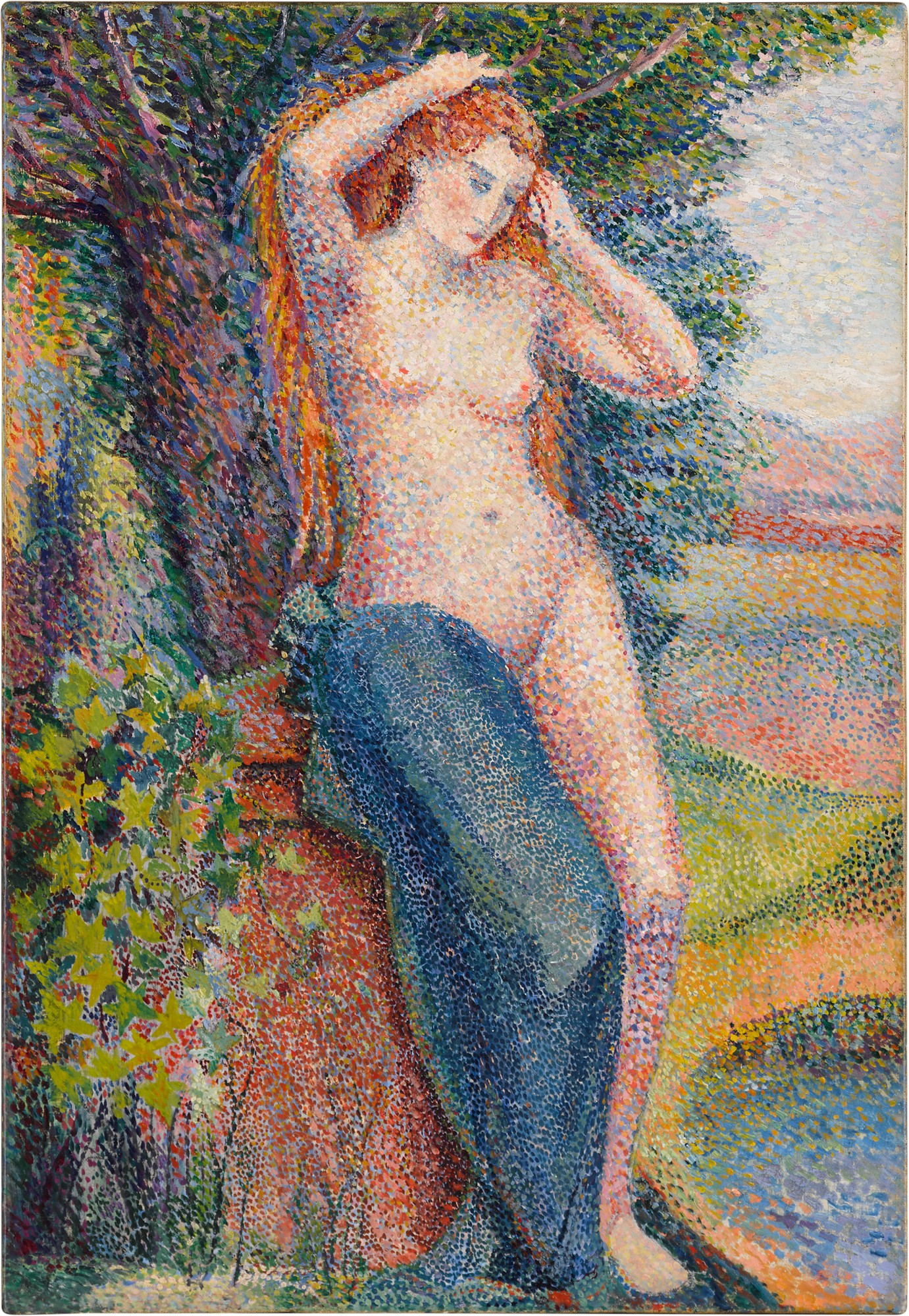 Baigneuse se coiffant