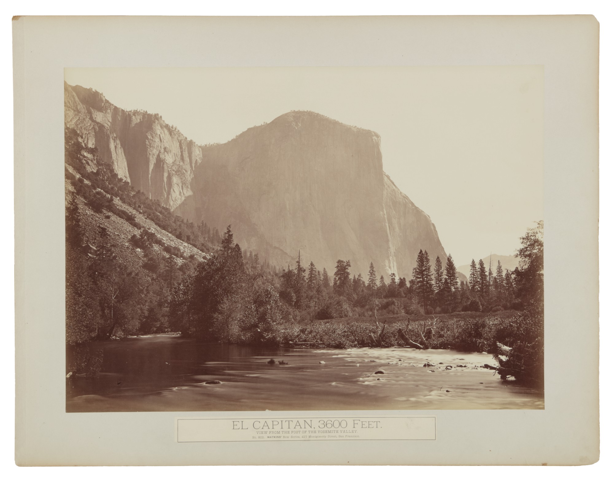 'El Capitan, 3600 Feet. View from the Foot of the Yosemite Valley'