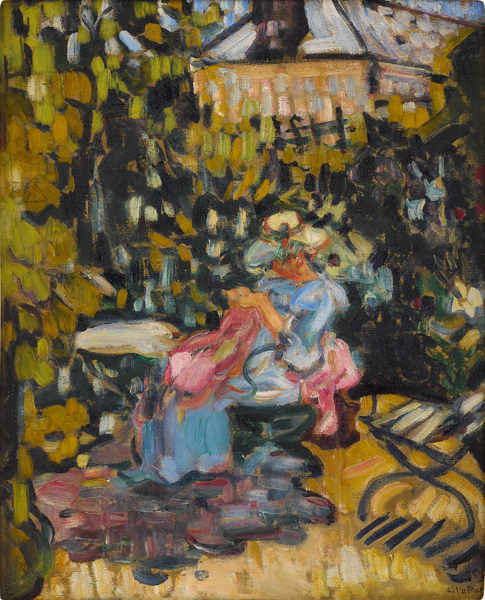 Louis Valtat — Femme cousant dans le jardin
