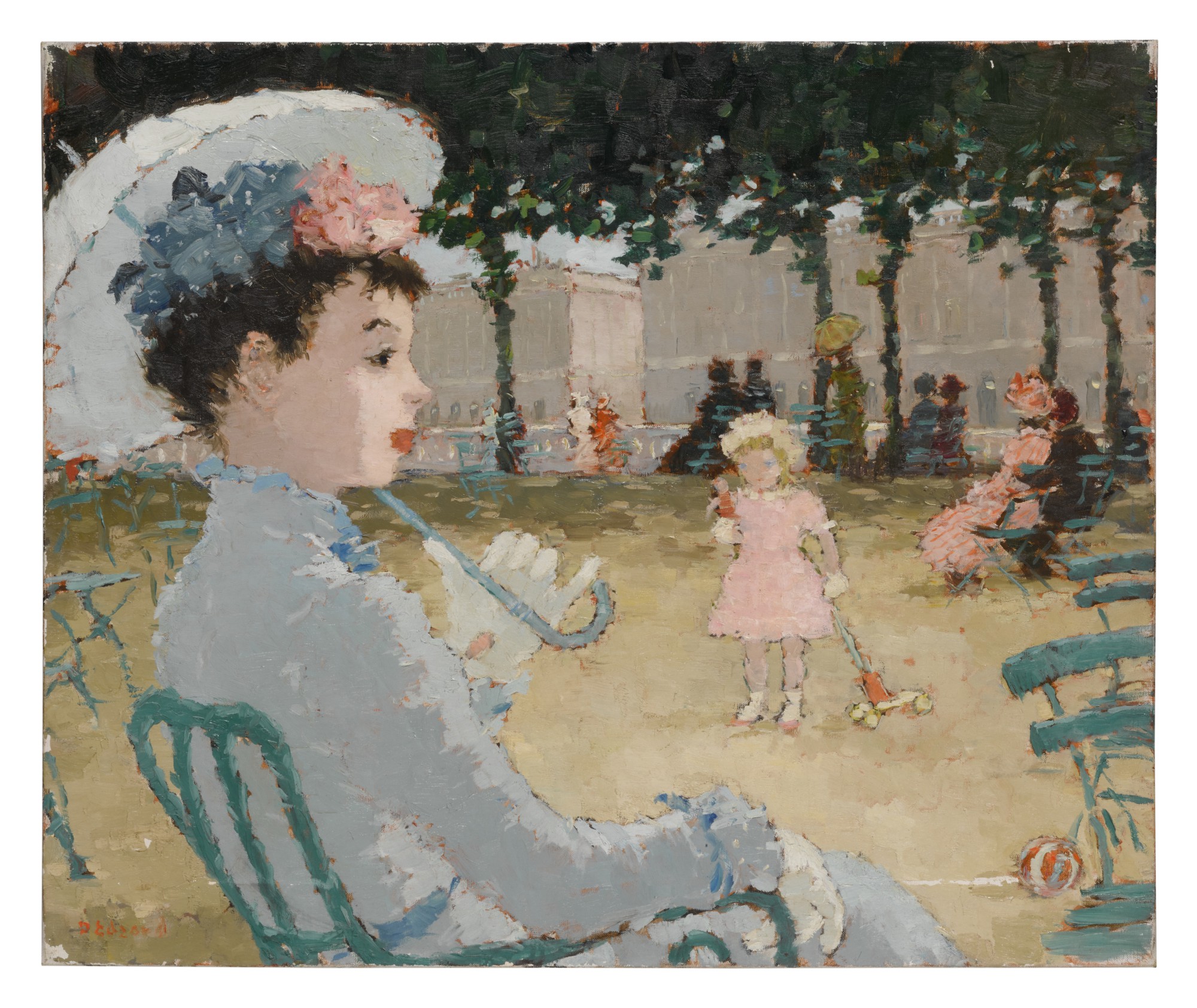 Dietz Edzard — Femme et enfant au jardin des Tuileries