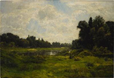 Bords de seine la traverselle envasée entre deux îles