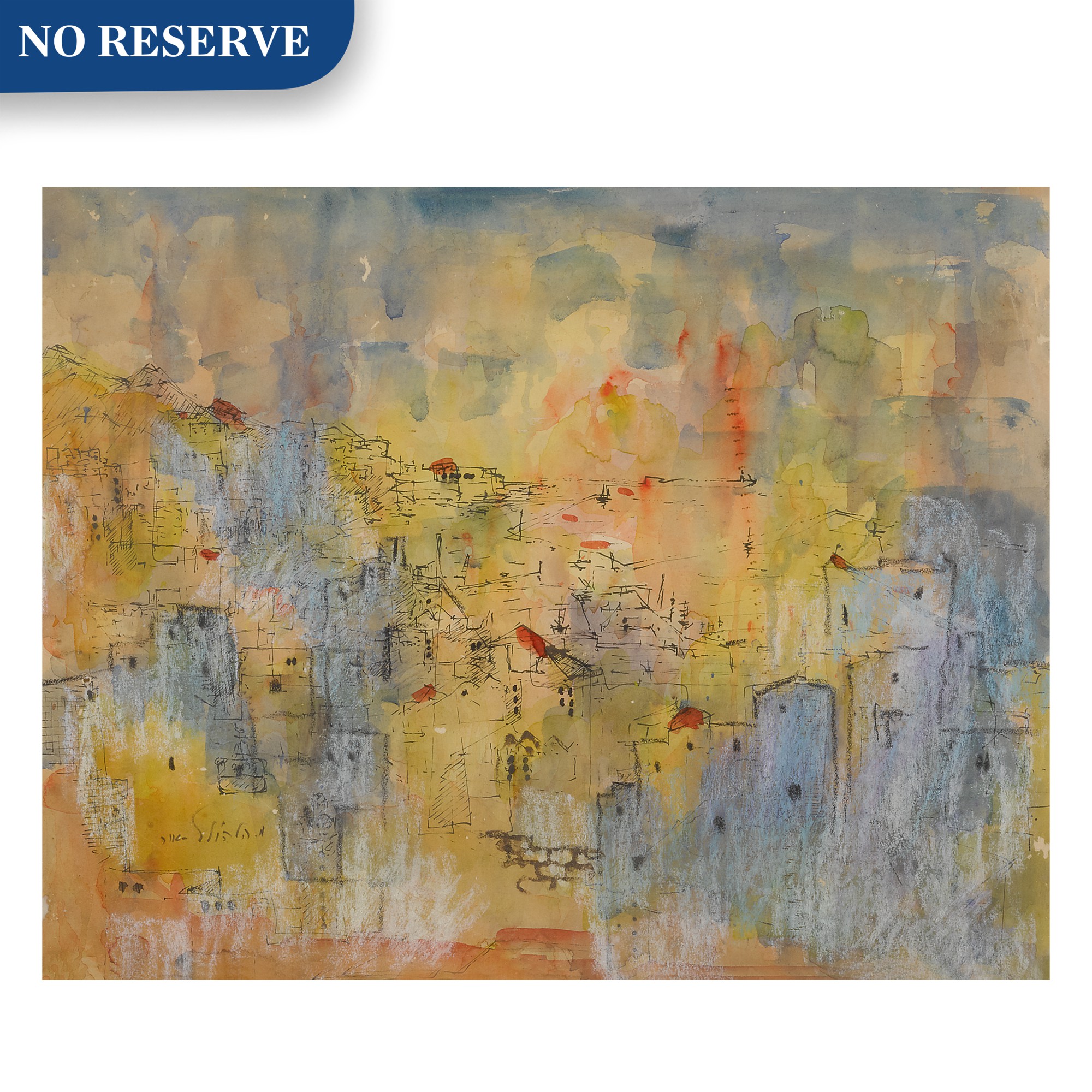 Works on Paper at No Reserve — City with Coastline