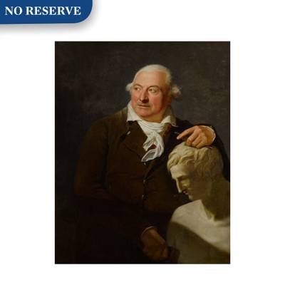 Portrait of a sculptor with a marble bust