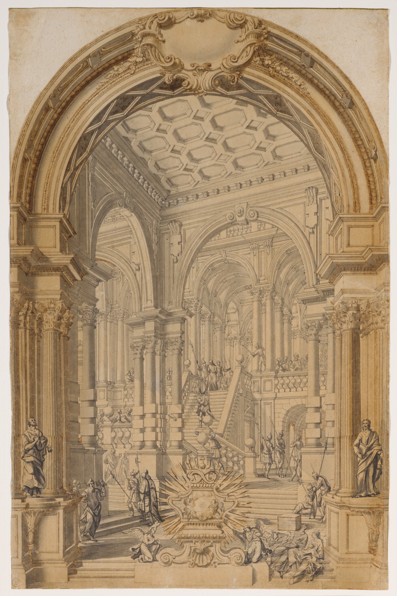 Giuseppe Galli Bibiena — Architectural prospect through a wide arch