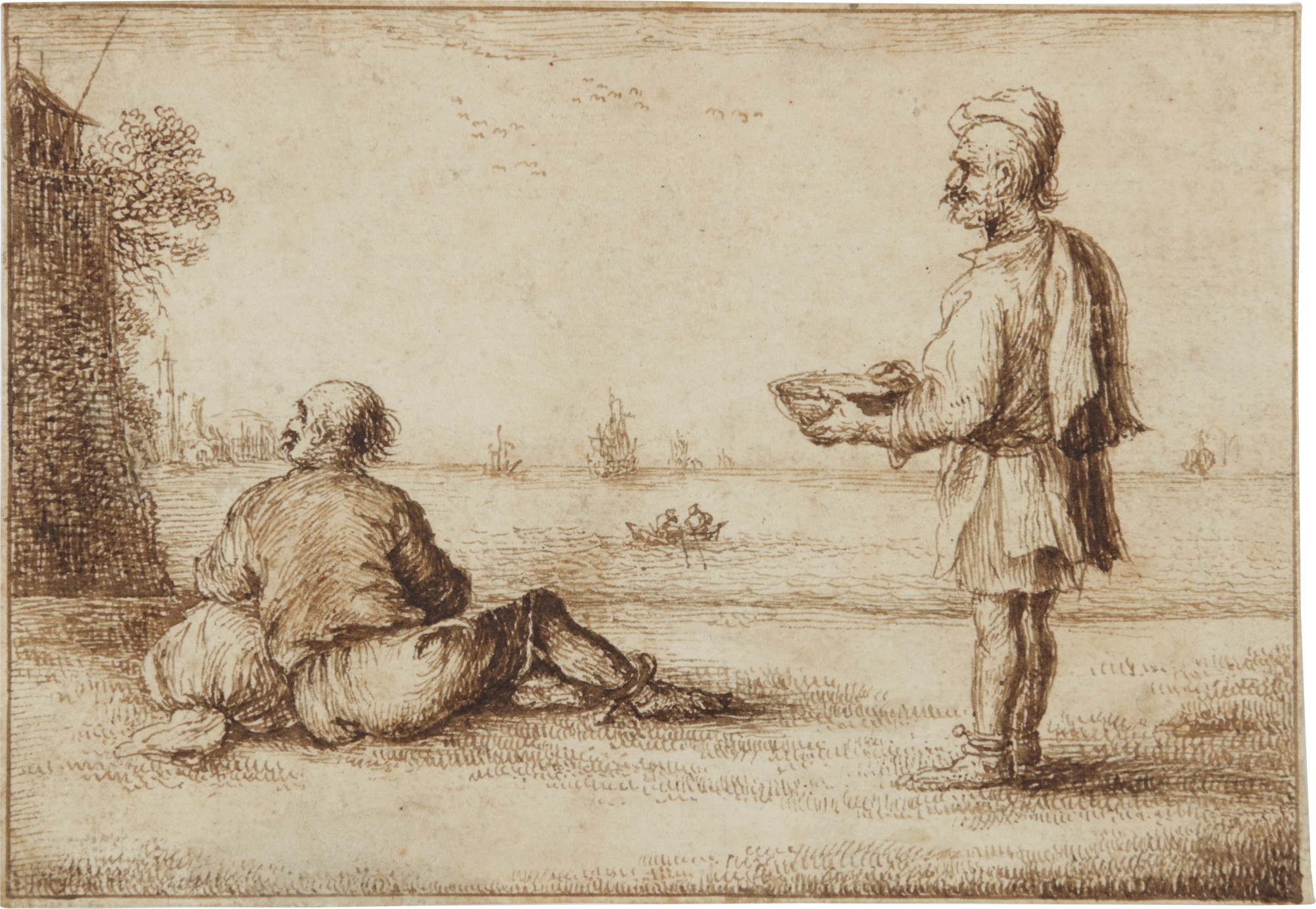 Two peasants by the sea