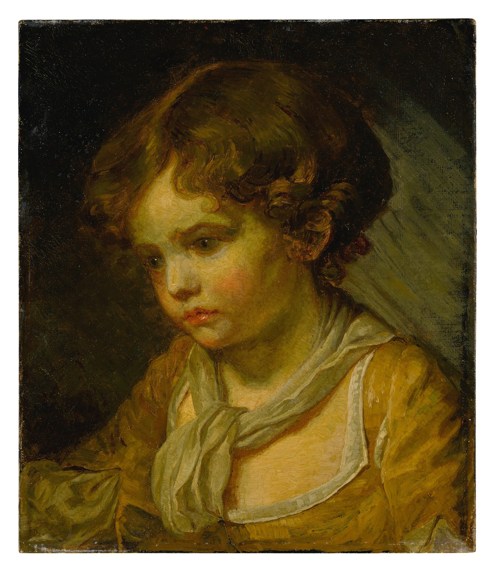 Follower of Jean-Baptiste Greuze — Portrait of a girl, bust length