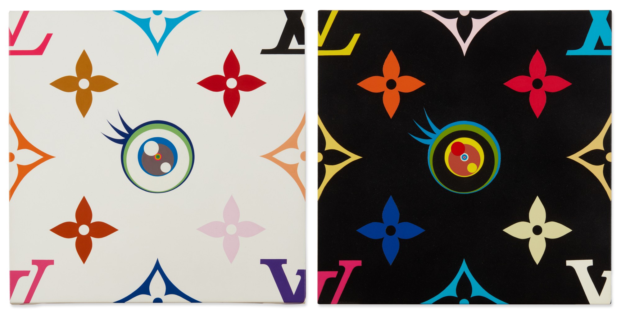 Takashi Murakami — i. I Love White Monogramme ii. I Love Black Monogramme [TWO WORKS]  ﻿