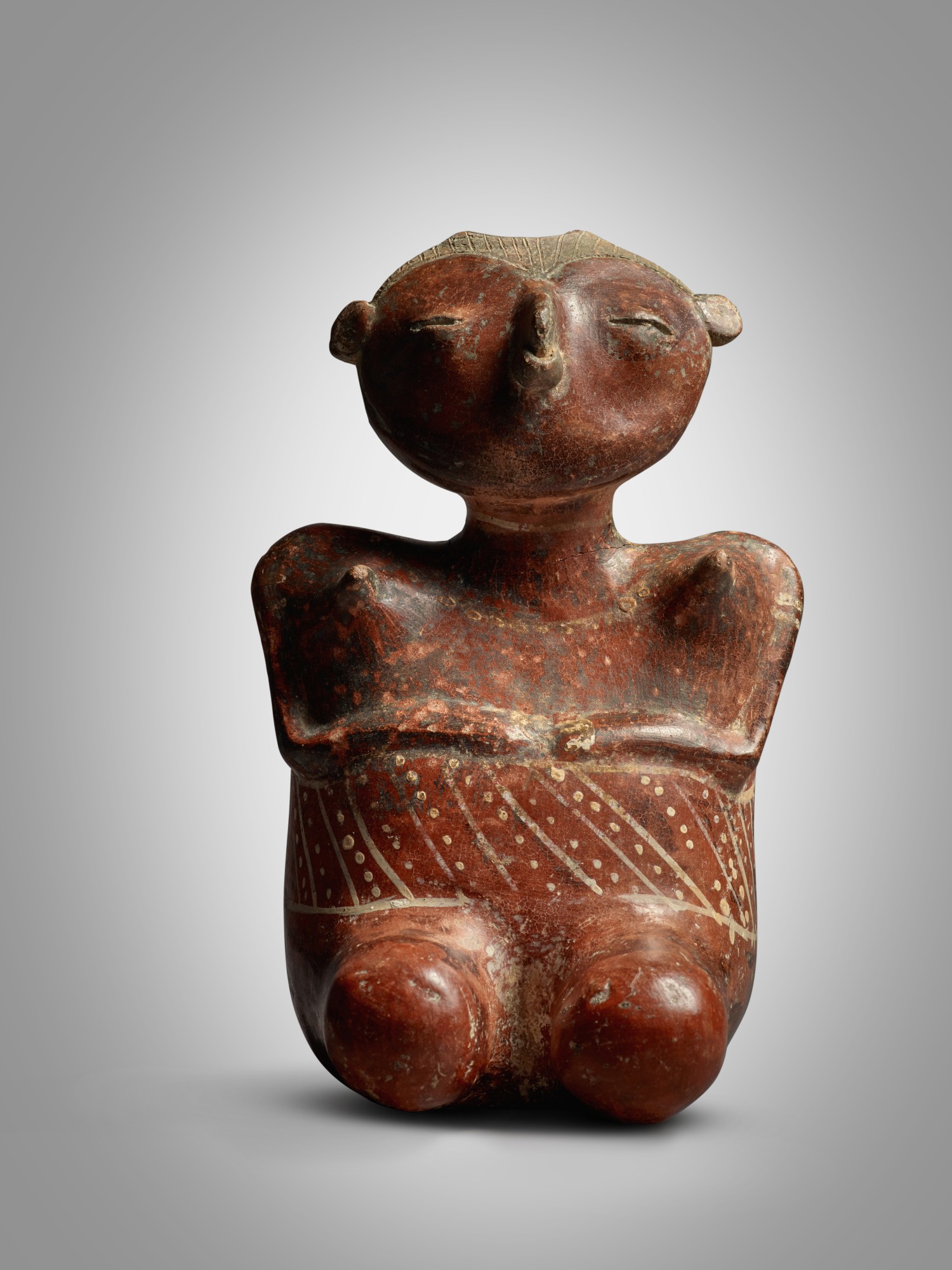 Nayarit Seated figure, Lagunillas Type B, Protoclassic, circa 100 BC - AD 100 — Nayarit Seated figure, Lagunillas Type B, Protoclassic, circa 100 BC - AD 100