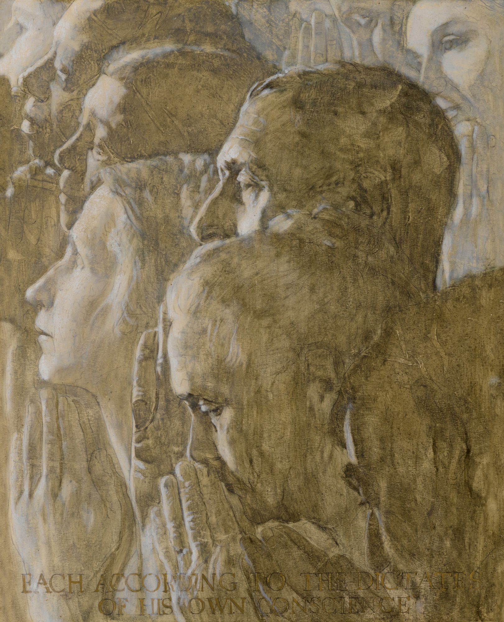 Norman Rockwell — Study for 'Freedom of Worship'