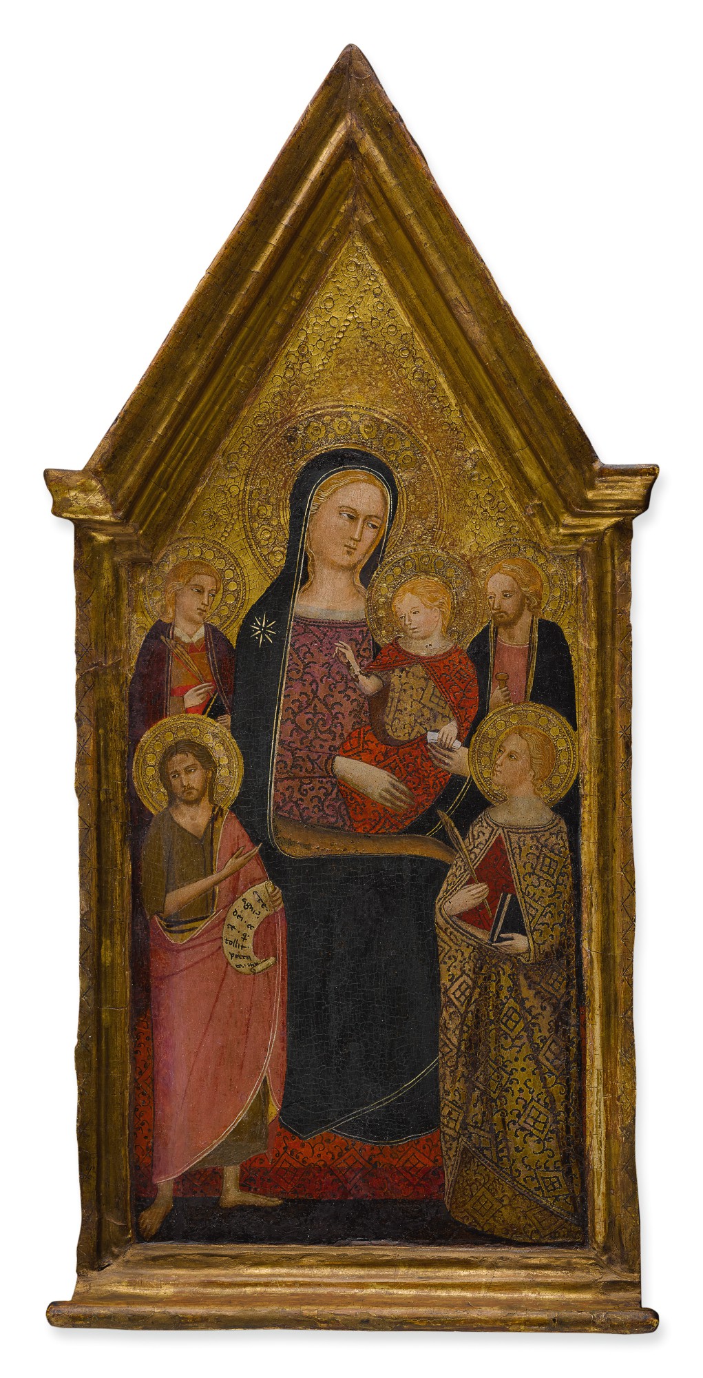 The Master of the Lazzaroni Madonna — The Madonna and Child surrounded by Saint John the Evangelist, Saint James the Greater, Saint Catherine of Alexandria and Saint John the Baptist