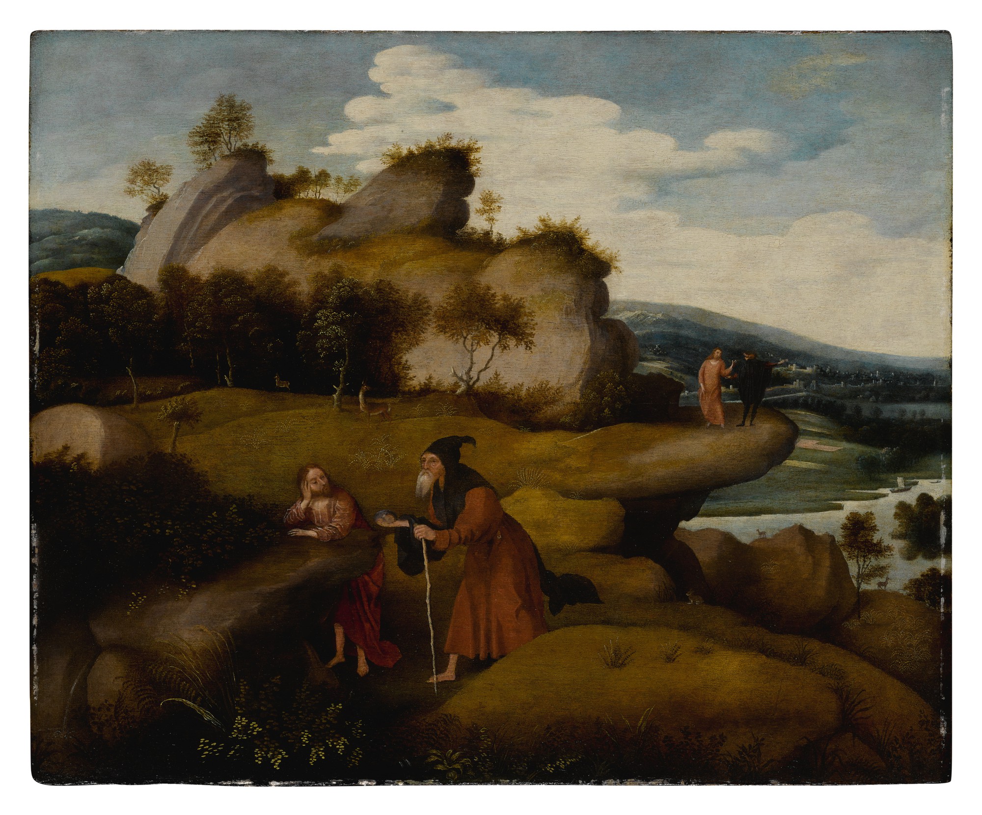 Circle of Jan Jansz. Mostaert — The Temptation of Christ