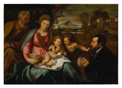 The Holy Family with Saint John the Baptist and a donor