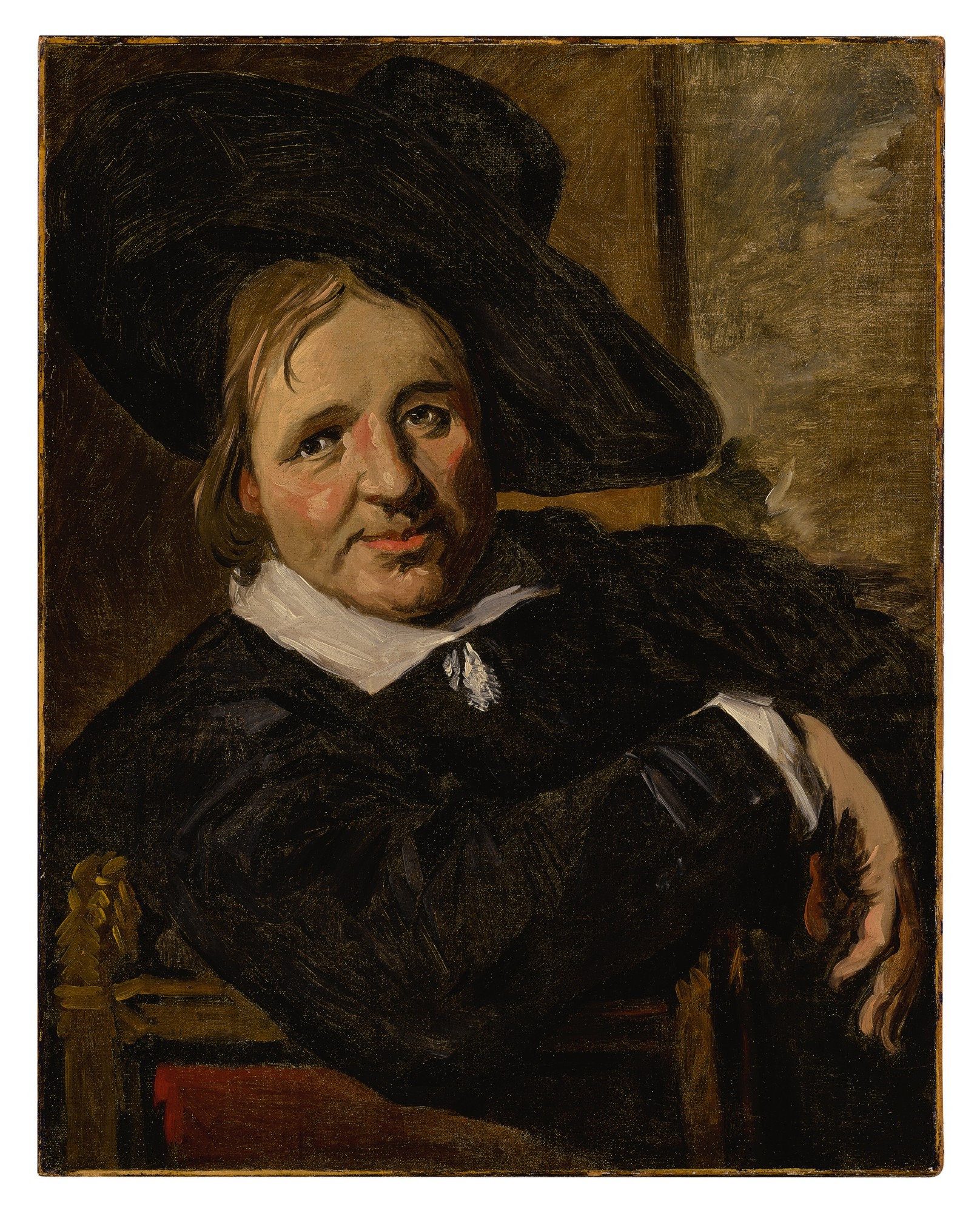 18th Century Follower of Frans Hals — Portrait of a man, seated and wearing a hat