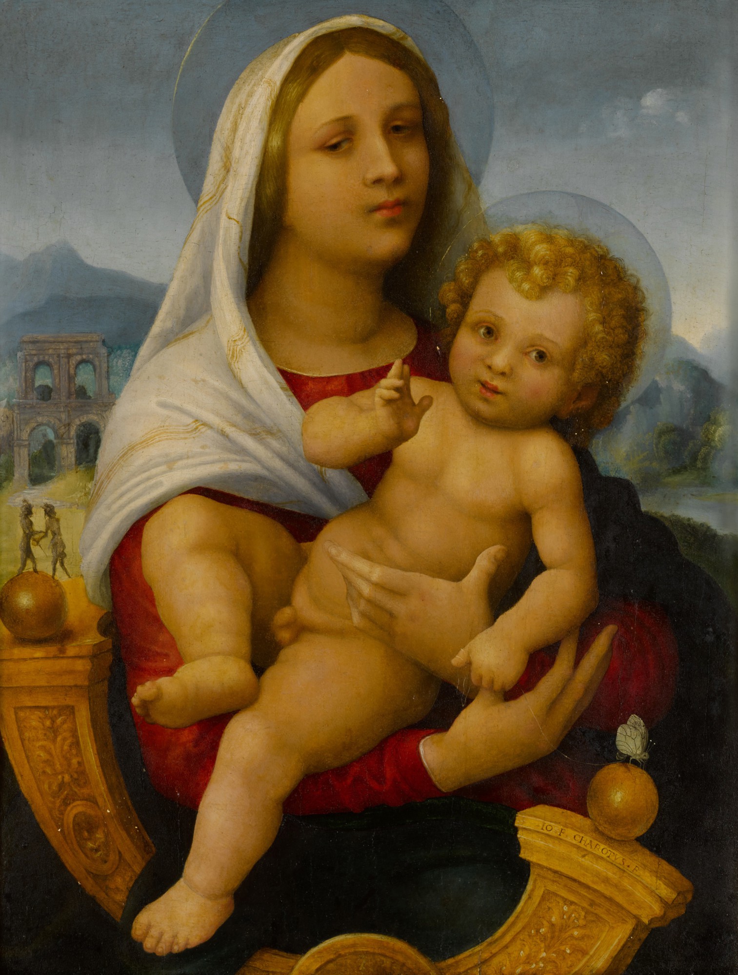 Giovanni Francesco Caroto — Madonna and Child in a Landscape
