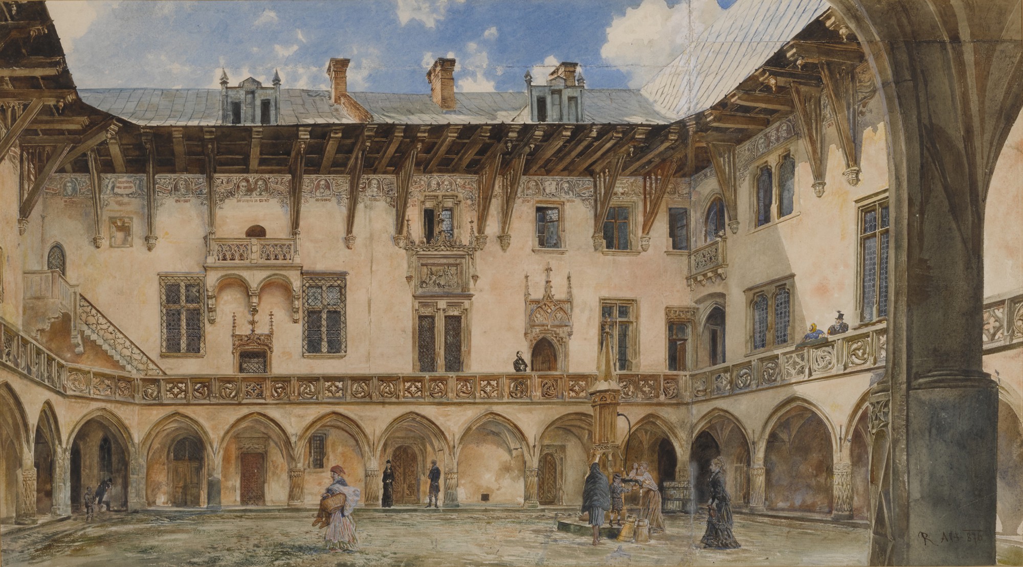 Rudolph von Alt — Courtyard of Krakow University