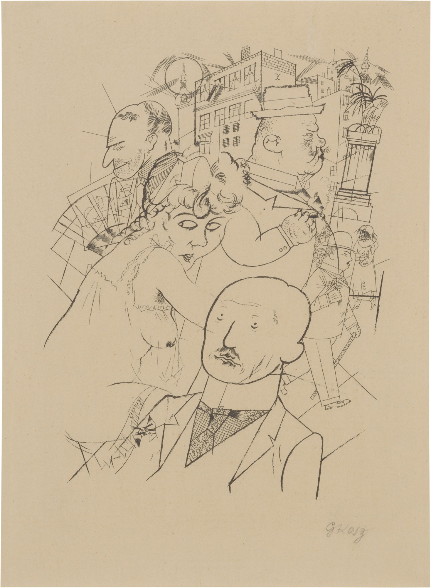 George Grosz — Dr. Huelsenbeck am Ende (Dr. Huelsenbeck Near the End) (Dückers S I, 40)