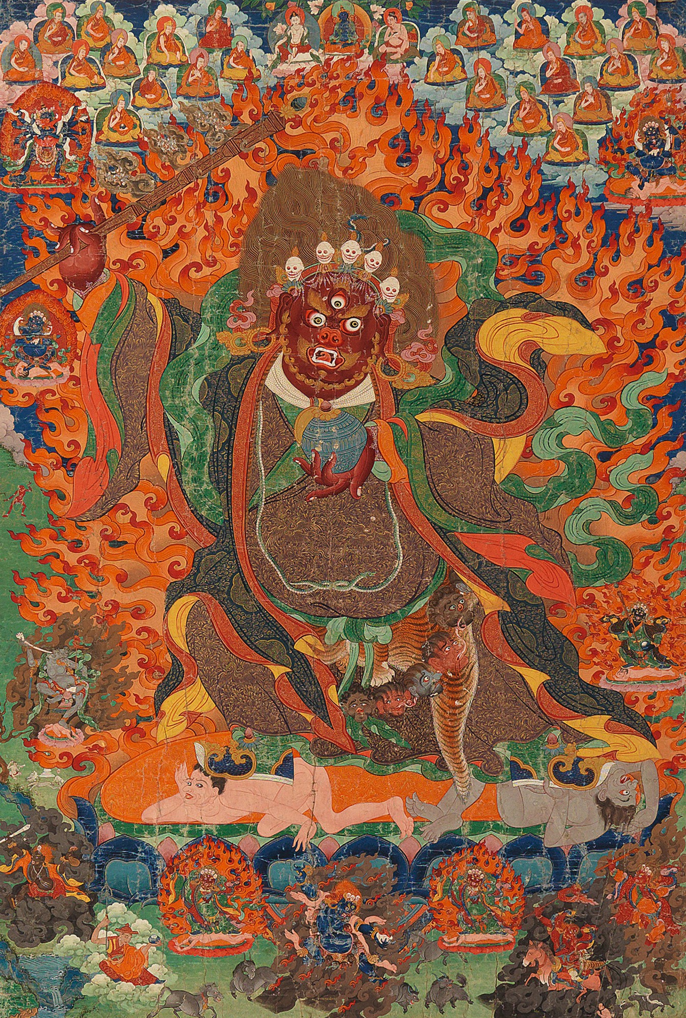 A Thankga Depicting Raudrantaka Mahakala — A Thankga Depicting Raudrantaka Mahakala, Tibet, 19th Century
