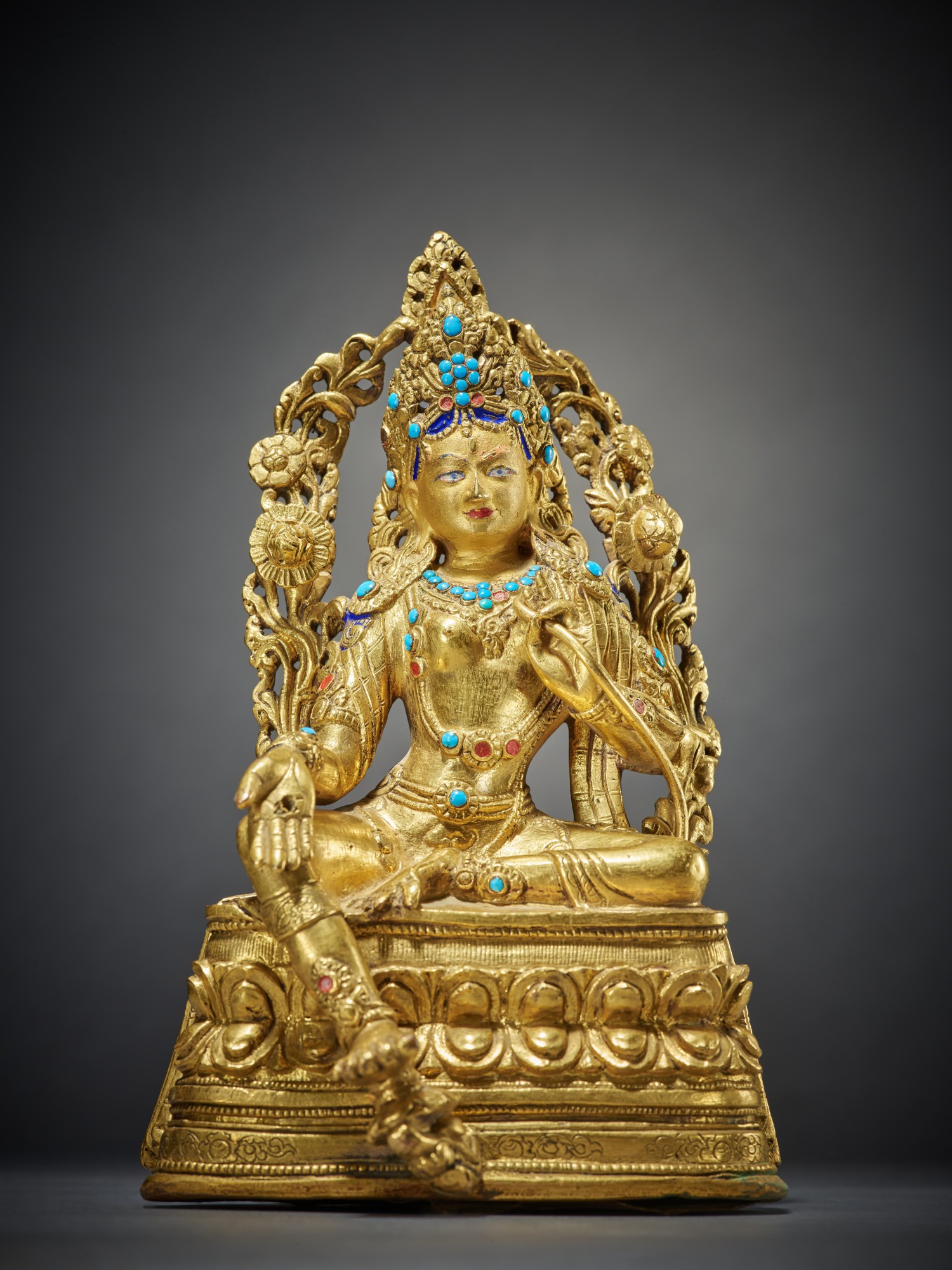 A Gilt Copper Alloy Figure of Tara — A Gilt Copper Alloy Figure of Tara, Mongolia or Tibet, 18th/19th Century