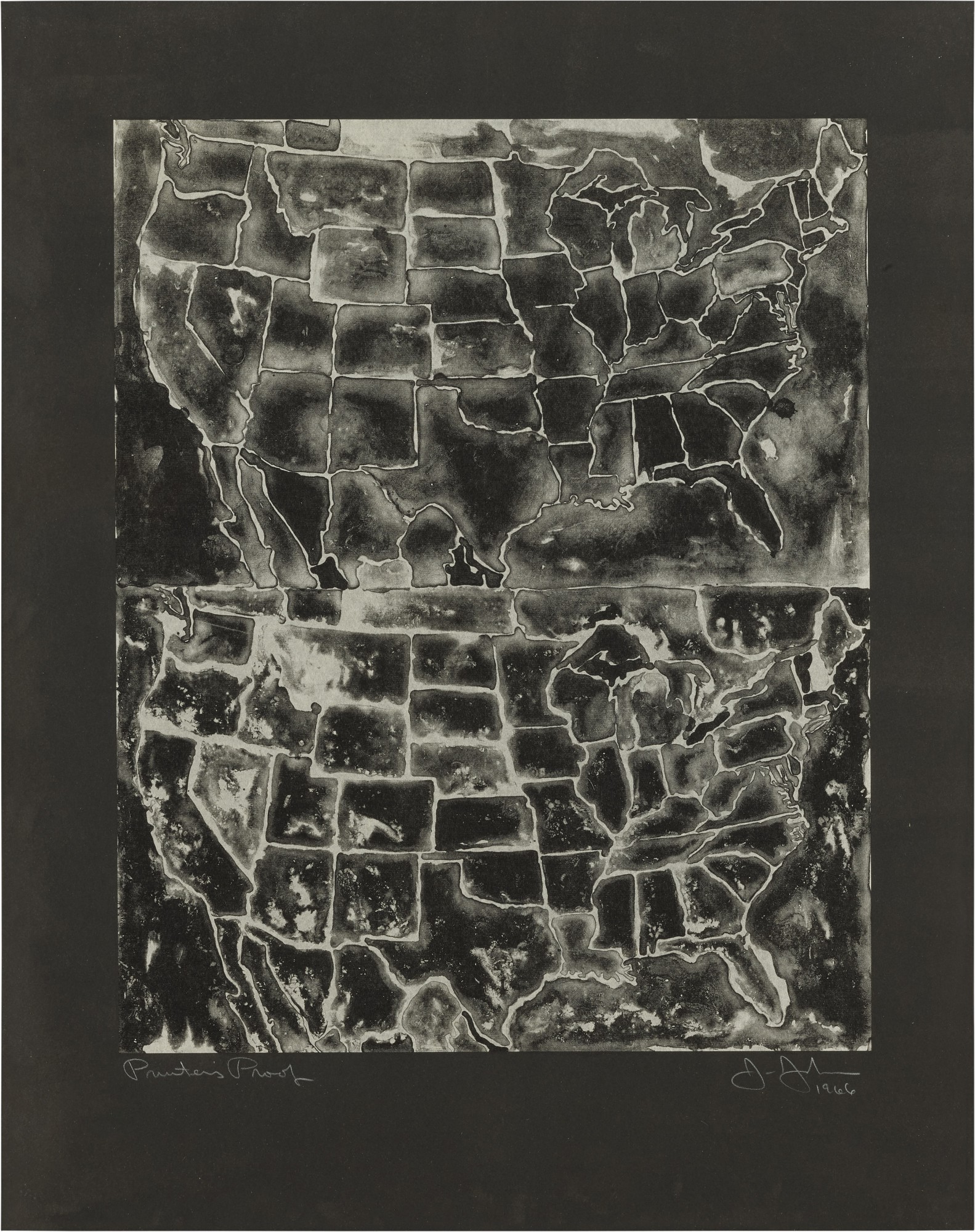 Jasper Johns — Two Maps II (ULAE 26)