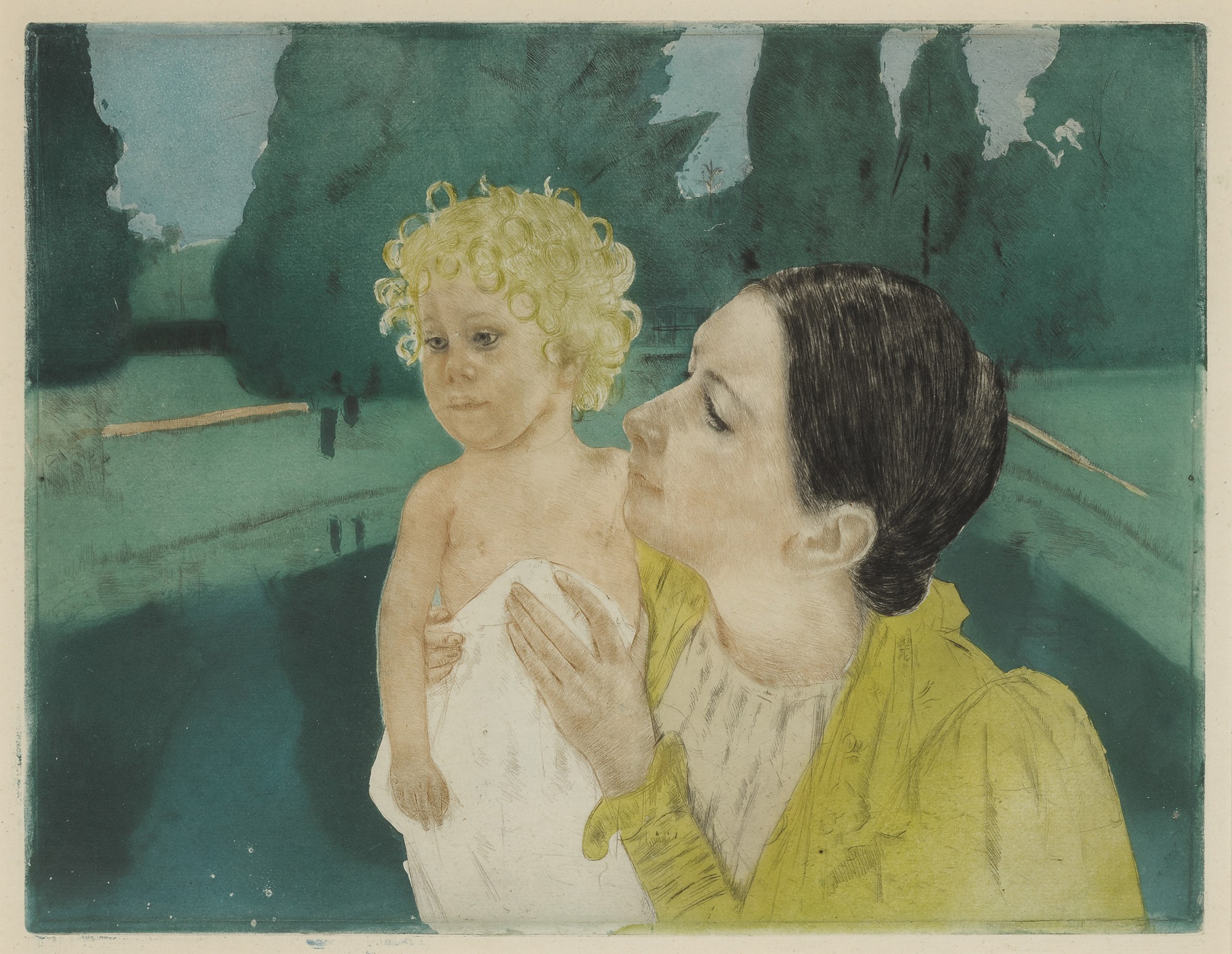 Mary Cassatt — By the Pond (Breeskin 161; Matthews & Shapiro 21)