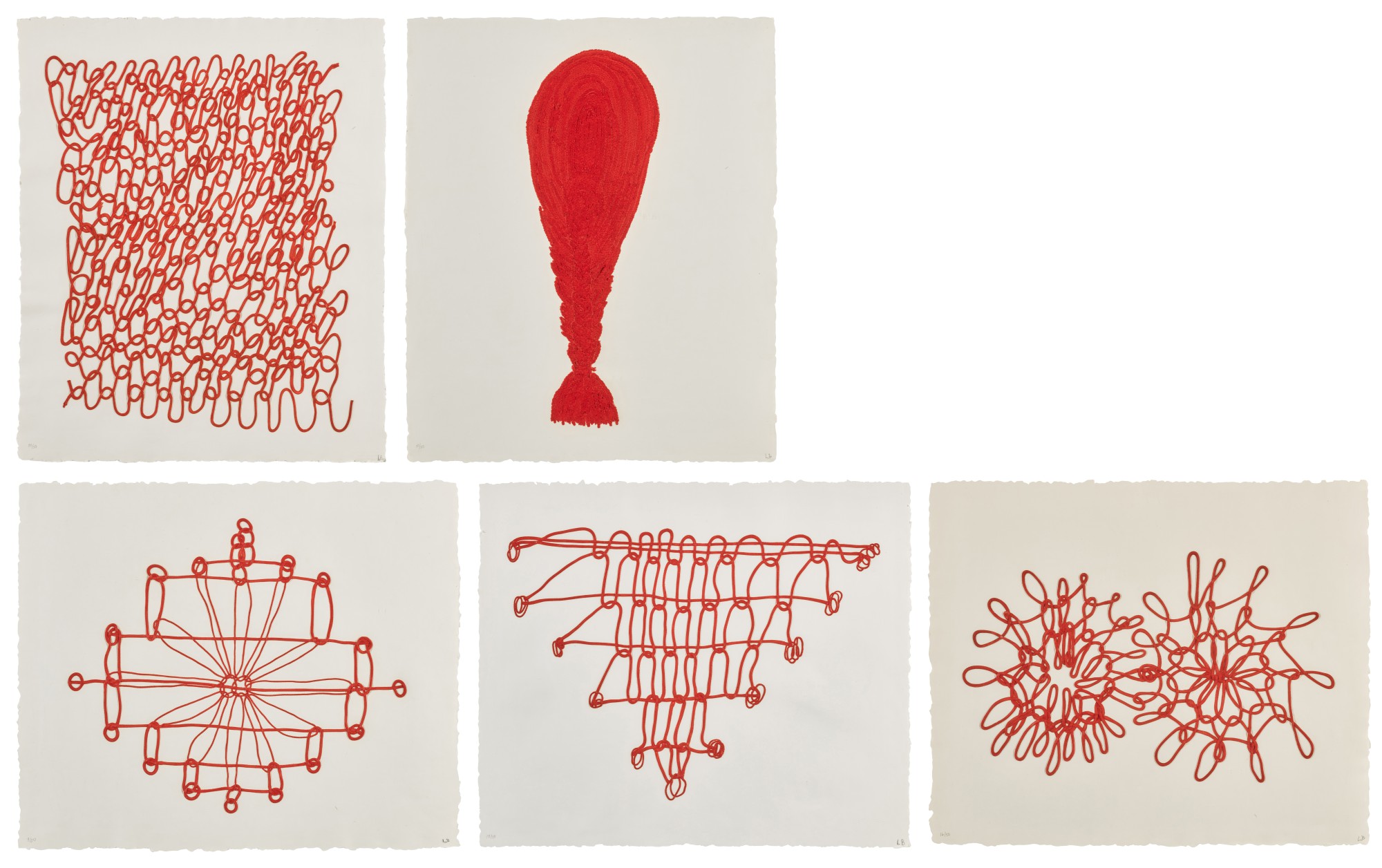 Louise Bourgeois — Crochet I-V (MoMA 590 - 594)